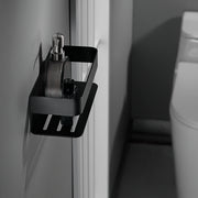 IMEX Portasapone frontale in acciaio inox AISI 304 e ottone nero opaco per bagno e cucina resistente alla corrosione modello MAYURA Imex-ADY007-NG