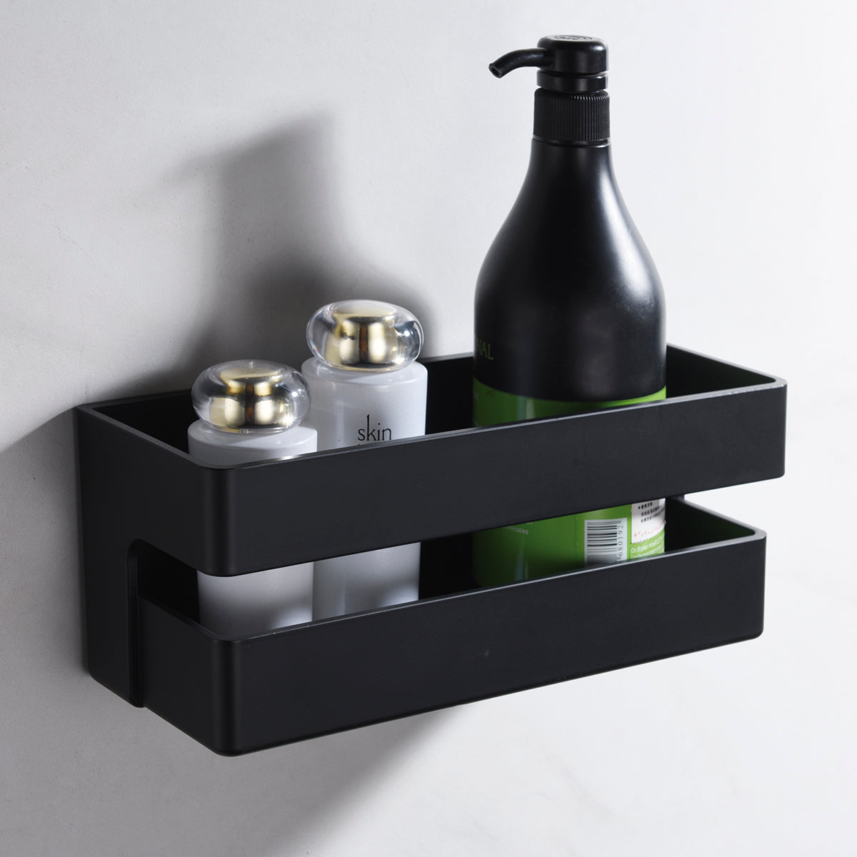 IMEX Portasapone frontale in PVC con finitura nero opaco resistente e facile da pulire per bagno e cucina Imex-ANG005