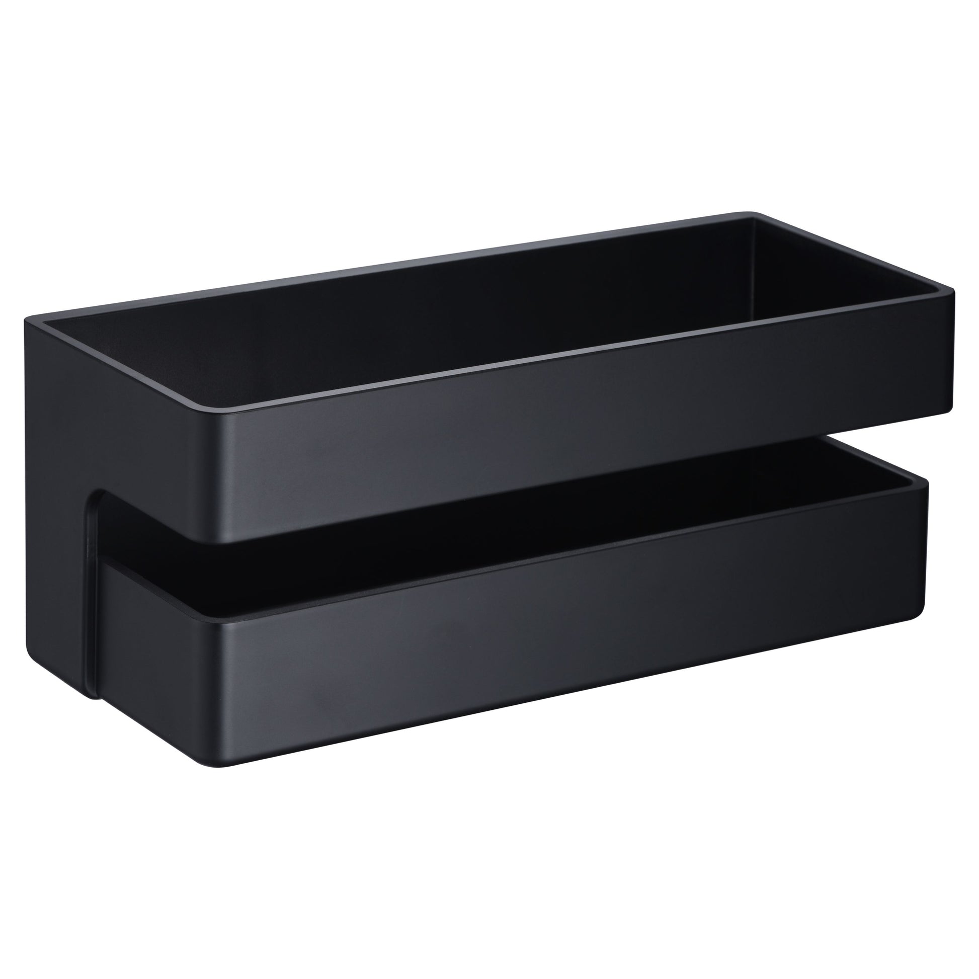 IMEX Portasapone frontale in PVC con finitura nero opaco resistente e facile da pulire per bagno e cucina Imex-ANG005