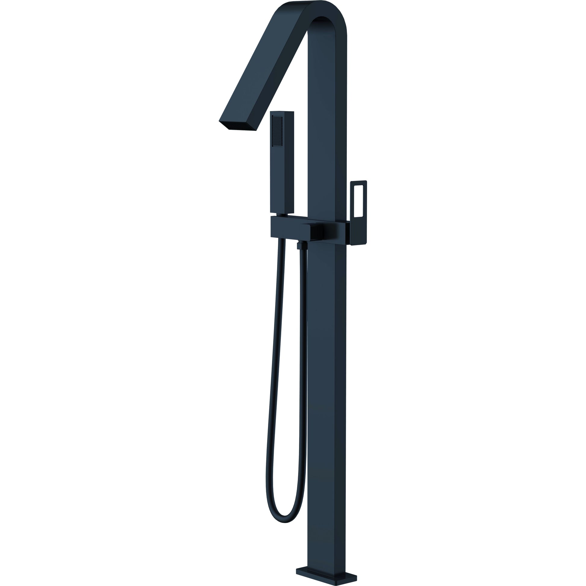 IMEX Miscelatore vasca-doccia a pavimento in acciaio e ottone nero opaco con cartuccia ceramica Ø35 mm tubo in PVC e manopola a una posizione scatola di comando inclusa - Modello Imex-BBEC32-NG Sue