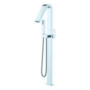 IMEX Miscelatore vasca-doccia a pavimento in acciaio e ottone cromato colore inox con cartuccia ceramica Ø35 mm, tubo flessibile in PVC, comando a una posizione, scatola di comando a pavimento Modello