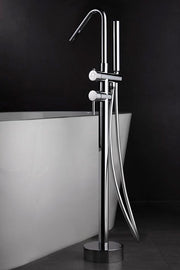 IMEX Miscelatore vasca-doccia a pavimento in acciaio e ottone cromato con cartuccia ceramica Ø35mm, tubo flessibile in PVC, comando a una posizione e scatola di registrazione mod. Imex-BBECO1