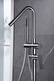 IMEX Miscelatore vasca-doccia a pavimento in ottone e zama cromato con cartuccia ceramica Ø35 mm, tubo flessibile PVC e comando a una posizione, inclusa scatola di comando modello Belgica Imex-BBEZ044