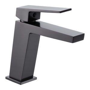 IMEX Miscelatore lavabo monocomando in ottone e zama finitura black gun metal cartuccia ceramica Ø35mm tubi flessibili 3-8 inclusi serie ART - Imex-BDAR025-1BGM