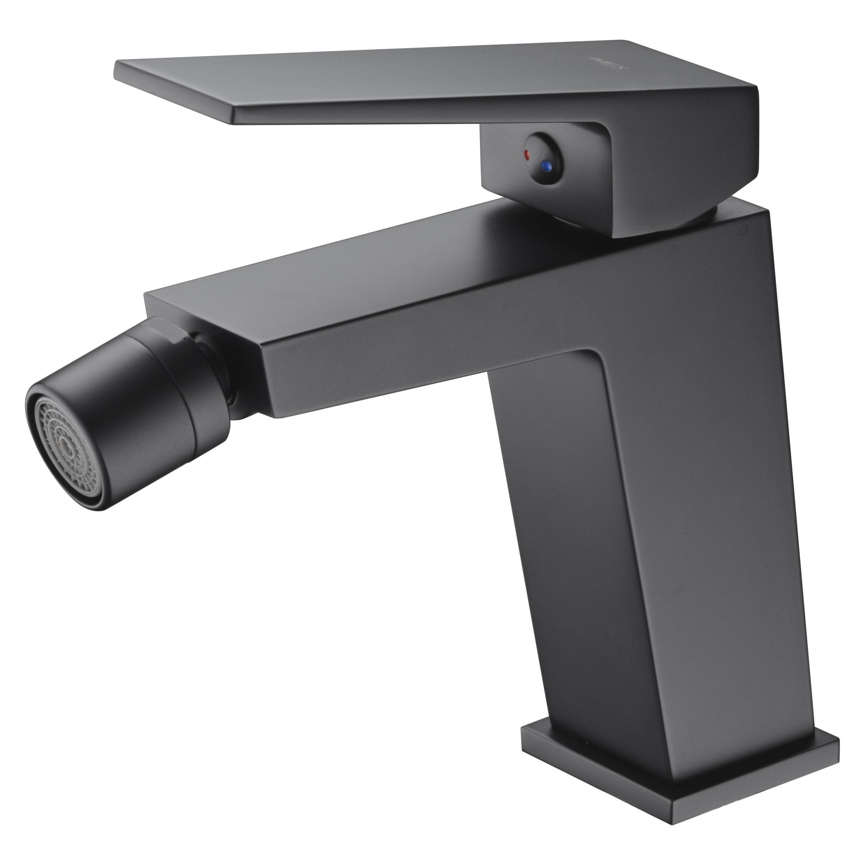 IMEX Miscelatore bidet monocomando nero opaco in ottone e zama con cartuccia ceramica Ø26 mm e flessibili 3/8” inclusi per lavabo serie ART Imex-BDAR025-2NG