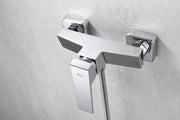 IMEX Miscelatore doccia cromato in ottone e zama con tubo flessibile in acciaio 180 cm supporto doccia in ABS doccetta rotonda monocomando cartuccia ceramica Ø35 mm - Modello Imex-BDAR025-5