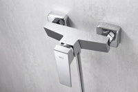 IMEX Miscelatore doccia cromato in ottone e zama con tubo flessibile in acciaio 180 cm supporto doccia in ABS doccetta rotonda monocomando cartuccia ceramica Ø35 mm - Modello Imex-BDAR025-5