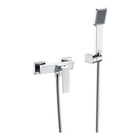 IMEX Miscelatore doccia cromato in ottone e zama con tubo flessibile in acciaio 180 cm supporto doccia in ABS doccetta rotonda monocomando cartuccia ceramica Ø35 mm - Modello Imex-BDAR025-5