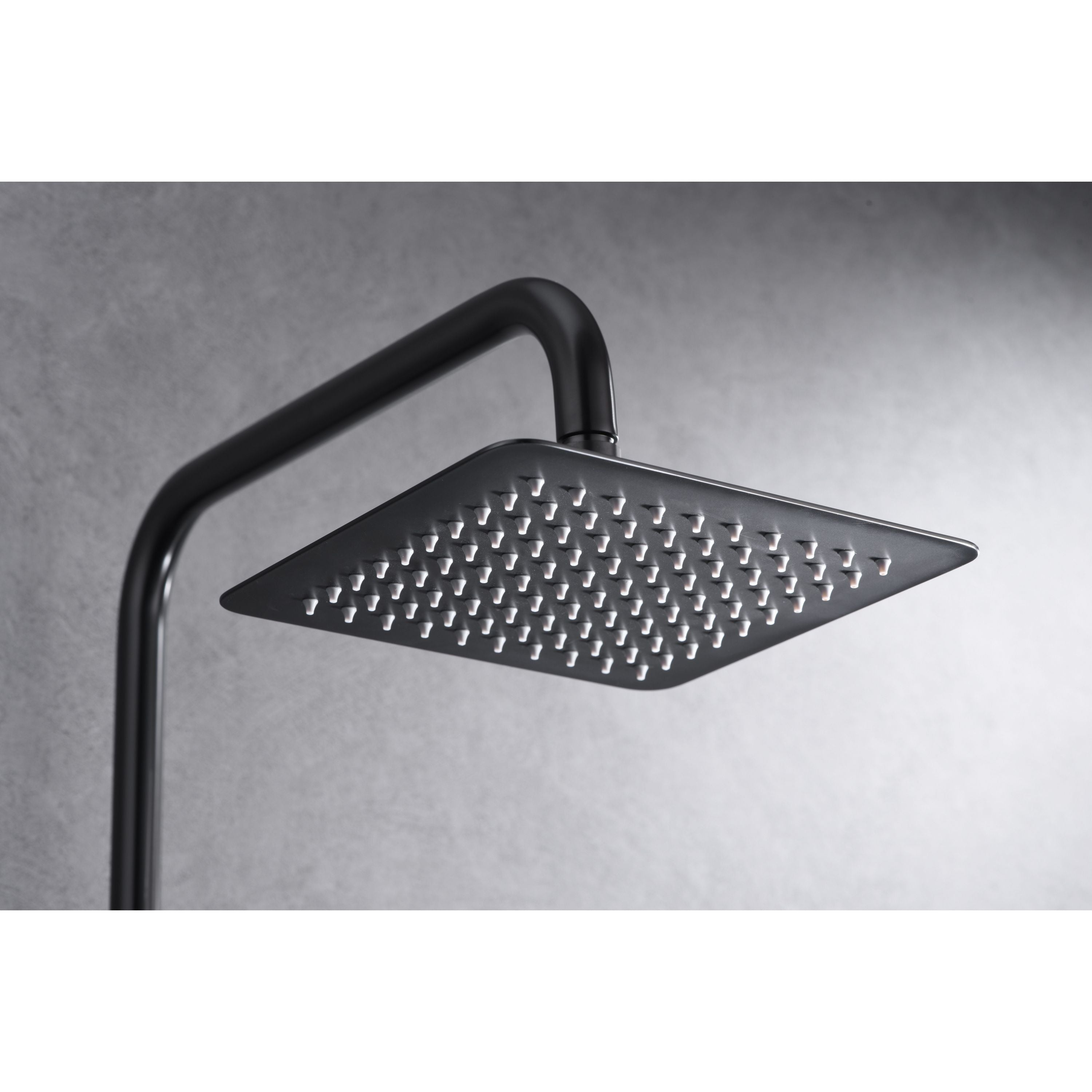 IMEX Set doccia monocomando ART in ottone con miscelatore asta doccia estensibile acciaio inox S304 soffione extra piatto 20x20 cm anticalcare finitura PVD black gun metal Imex-BDAR025-BGM