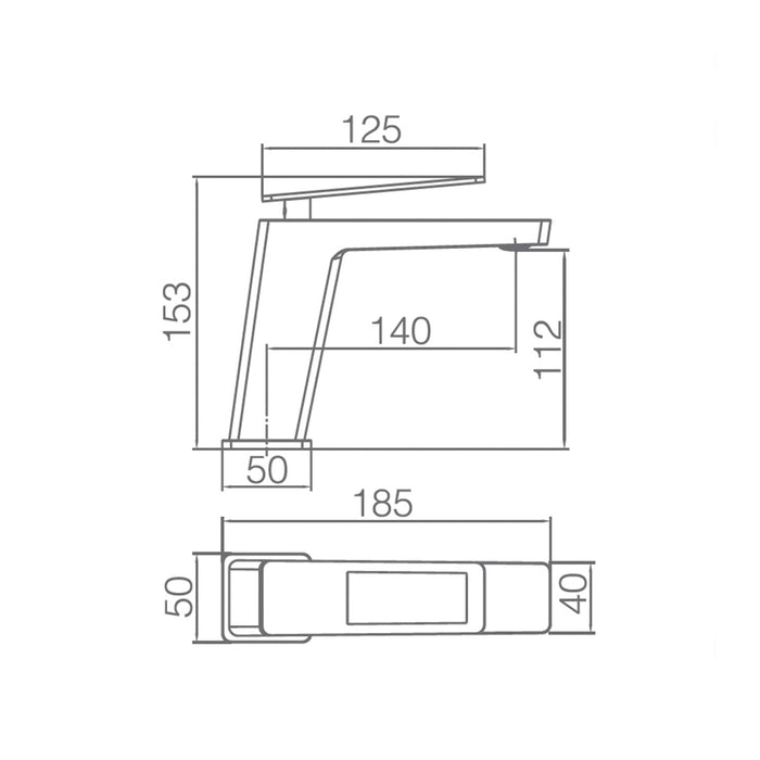 IMEX Miscelatore monocomando lavabo in ottone e zama nero opaco con cartuccia ceramica Ø26 mm TOP set 2 flessibili 3-8 inclusi altezza 153 mm proiezione 140 mm - Modello BDC032-1NG