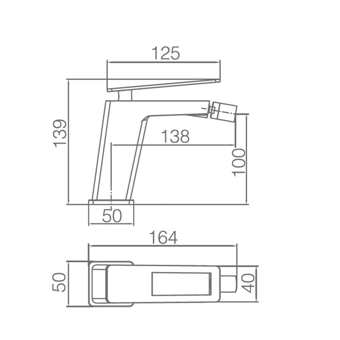 IMEX Miscelatore bidet monocomando in ottone e zama cromato con cartuccia ceramica Ø26 mm set 2 flessibili 3-8 inclusi altezza 139 mm canna 138 mm modello Suecia BDC032-2