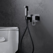 IMEX Miscelatore incasso bidet monocomando nero opaco in ottone e acciaio con doccetta 1 posizione e tubo flessibile PVC modello SUECIA Imex-BDC032-5NG
