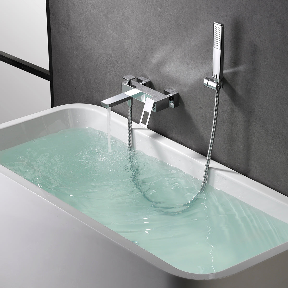 IMEX Miscelatore vasca-doccia cromato corpo in ottone tubo flessibile metallo 180 cm supporto doccia ABS maniglia con cartuccia ceramica Ø35 mm portata 12 l-min - Modello Imex-BDC032-7 Suecia