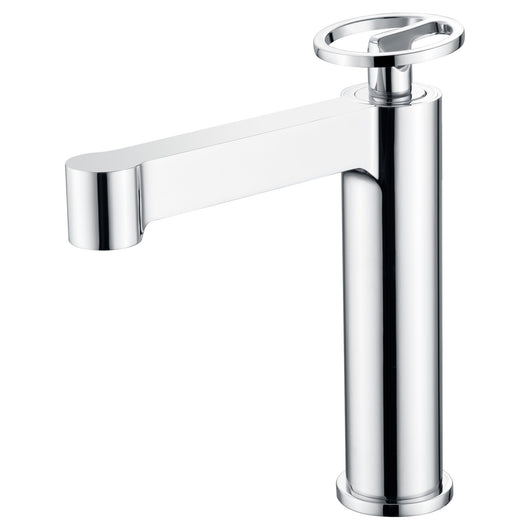 IMEX Miscelatore monocomando per lavabo in ottone cromato con cartuccia ceramica Ø26 mm set 2 flessibili 3-8 inclusi altezza 184 mm canna 135 mm colore cromato modello Imex-BDC033-1