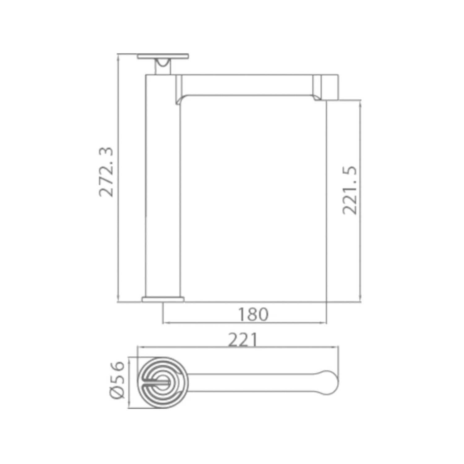 IMEX Miscelatore monocomando alto per lavabo in ottone cromato cartuccia ceramica Ø26 mm set 2 flessibili 3-8 inclusi altezza 272 mm canna 180 mm modello BDC033-3
