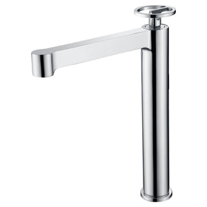 IMEX Miscelatore monocomando alto per lavabo in ottone cromato cartuccia ceramica Ø26 mm set 2 flessibili 3-8 inclusi altezza 272 mm canna 180 mm modello BDC033-3