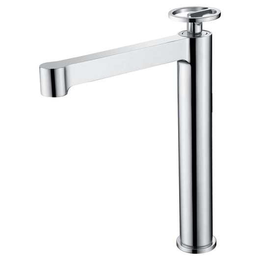 IMEX Miscelatore monocomando alto per lavabo in ottone cromato cartuccia ceramica Ø26 mm set 2 flessibili 3-8 inclusi altezza 272 mm canna 180 mm modello BDC033-3