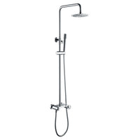 IMEX Set doccia monocomando Olimpo cromato in acciaio inox S304 e ottone soffione anticalcare Ø20 cm extra piatto asta estensibile cartuccia ceramica Ø35 mm tubo flessibile 15 m finitura cromo