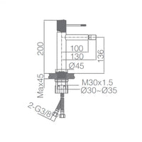 IMEX Miscelatore bidet monocomando in ottone finitura Black Gun Metal con cartuccia ceramica Ø26 mm TOP 2 flessibili 3-8 inclusi altezza 200 mm canna 130 mm – Modello BDD038-2BGM