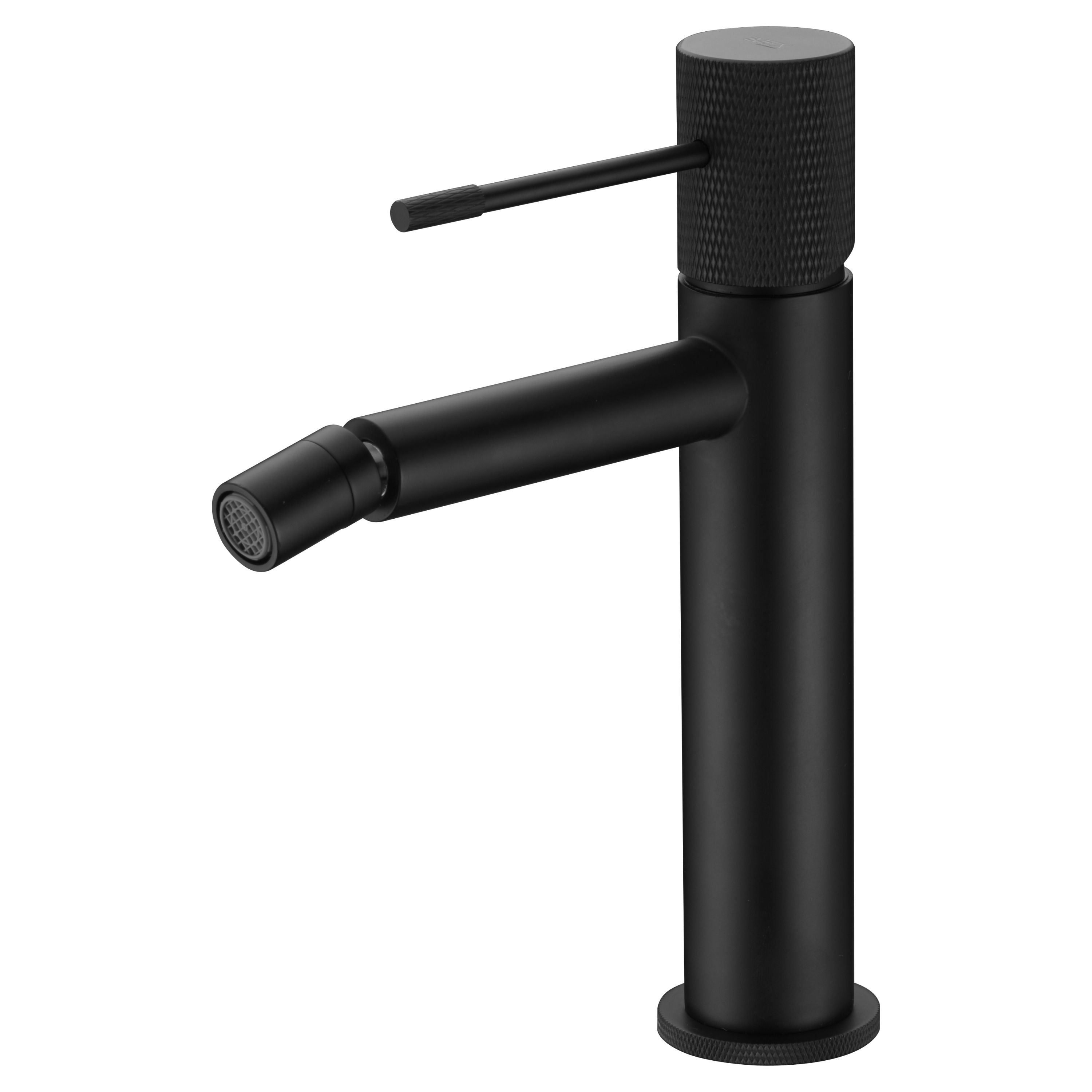 IMEX Miscelatore Bidet Nero Opaco in Ottone con Cartuccia Ceramica Ø26 mm TOP 2 Flessibili 3-8 Inclusi Altezza 200 mm Canna 130 mm – Serie LINE Modello BDD038-2NG