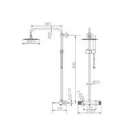 IMEX Colonna doccia miscelatore cromata in acciaio inox S304 e ottone con soffione extra piatto Ø20 cm anticalcare asta estensibile cartuccia ceramica Ø35 mm tubo flessibile 15 m serie LINE Imex