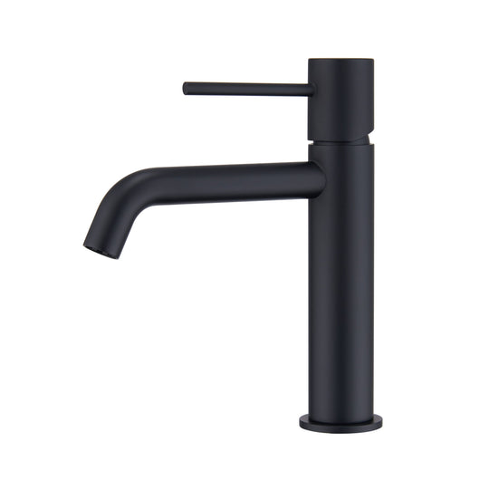 IMEX Miscelatore monocomando lavabo con corpo in ottone e zama cartuccia ceramica 26mm tubi flessibili tre ottavi finitura nero opaco serie MONZA Imex-BDM039-1NG