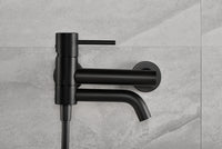 IMEX Miscelatore vasca-doccia nero opaco in ottone e zama con tubo flessibile PVC 180 cm supporto doccia ABS maniglia rotonda cartuccia ceramica Ø35 mm Serie Monza Imex-BDM039-4NG