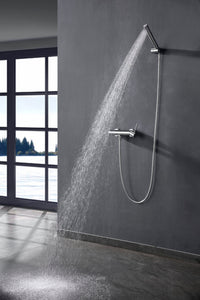 IMEX Miscelatore doccia Monza in ottone e zama cromato con corpo rubinetto in ottone tubo flessibile PVC 180 cm supporto ABS doccetta rotonda cartuccia ceramica Ø35 mm – modello Imex-BDM039-5