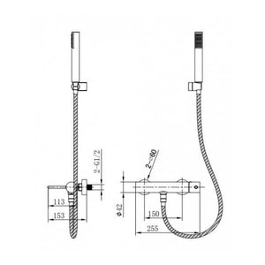IMEX Miscelatore doccia Monza in ottone e zama cromato con corpo rubinetto in ottone tubo flessibile PVC 180 cm supporto ABS doccetta rotonda cartuccia ceramica Ø35 mm – modello Imex-BDM039-5