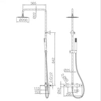 IMEX Colonna doccia miscelatore Monza cromata in acciaio e ottone con soffione extra piatto Ø20 anticalcare cartuccia ceramica Ø35mm asta estensibile tubo e maniglia inclusi – Modello Imex-BDM039