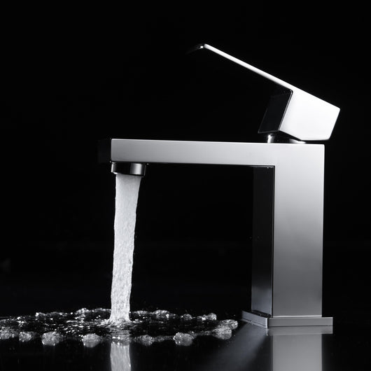 IMEX Miscelatore lavabo monocomando Valencia cromato corpo in ottone e zama cartuccia ceramica 25mm con tubi flessibili inclusi modello Imex-BDV003-1