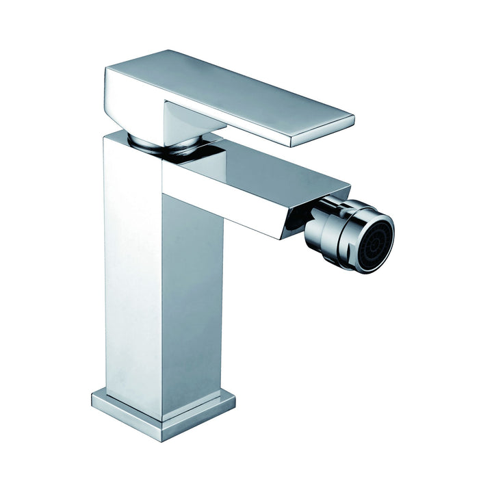 IMEX Miscelatore bidet monocomando Valencia cromato in ottone e zama con cartuccia ceramica Ø25mm e tubi flessibili 3/8 modello Imex-BDV003-2