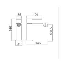 IMEX Miscelatore bidet monocomando Valencia cromato in ottone e zama con cartuccia ceramica Ø25mm e tubi flessibili 3/8 modello Imex-BDV003-2