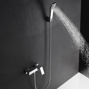 IMEX Miscelatore doccia Valencia cromato in ottone e zama con cartuccia ceramica Ø35mm, tubo flessibile metallo 180 cm, supporto ABS, maniglia tonda modello Imex-BDV003-5