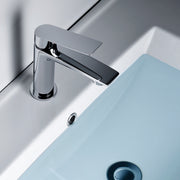 IMEX Miscelatore lavabo monocomando serie Luxor in ottone e zama con finitura cromata, cartuccia ceramica Ø25mm, tubi flessibili 3/8, modello Imex-BDX023-1