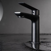 IMEX Miscelatore monocomando per lavabo corpo in ottone e zama nero opaco con cartuccia ceramica Ø25mm e tubi flessibili inclusi modello Imex-BDX023-1NG Luxor