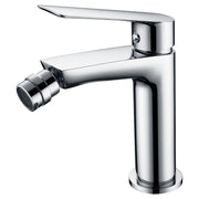 IMEX Miscelatore bidet monocomando cromato in ottone e zama con cartuccia ceramica 25mm e tubi flessibili 3/8 Serie Luxor Modello Imex-BDX023-2