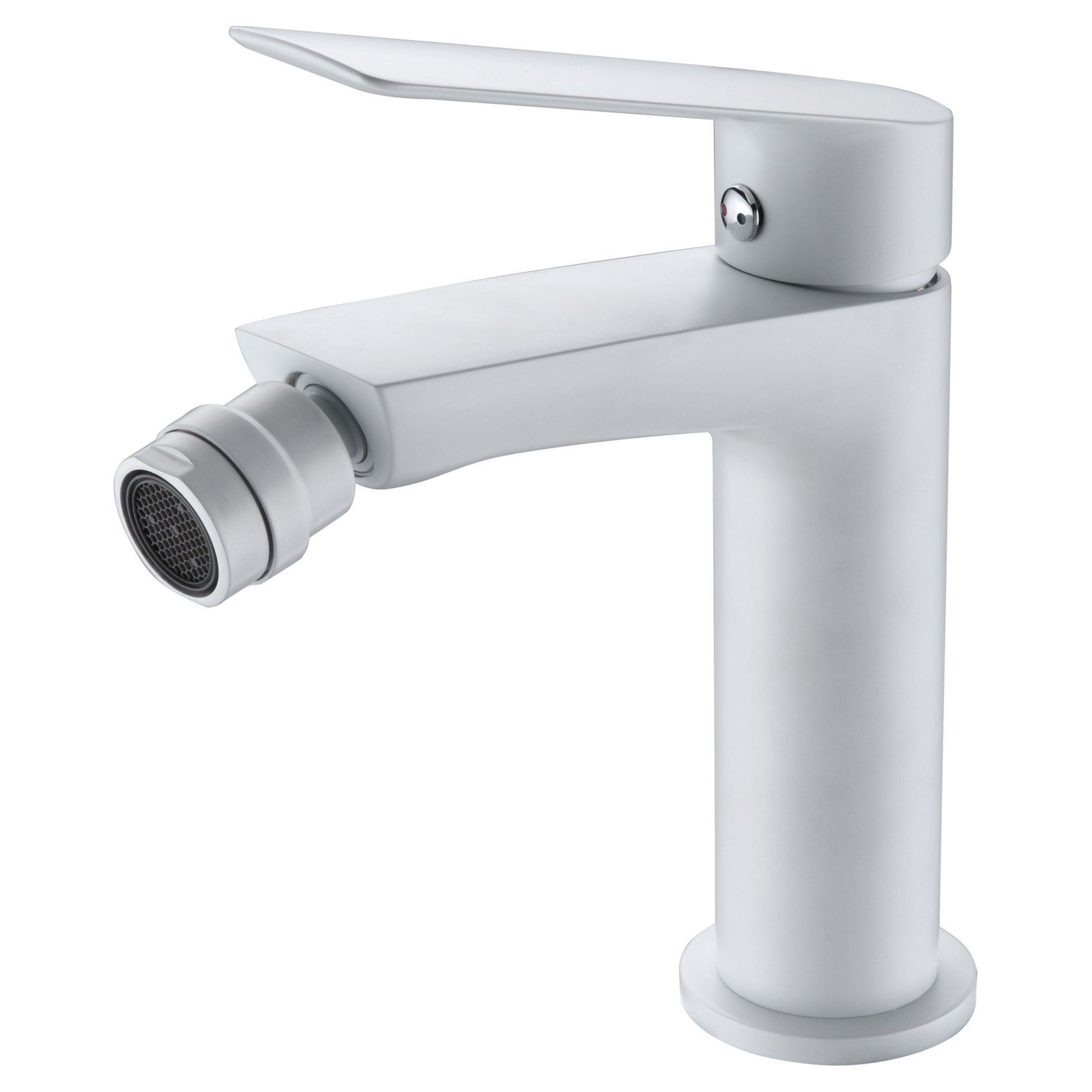 IMEX Miscelatore bidet monocomando in ottone bianco opaco con cartuccia ceramica Ø25mm e tubi flessibili 3/8 serie Luxor Imex-BDX023-2BL