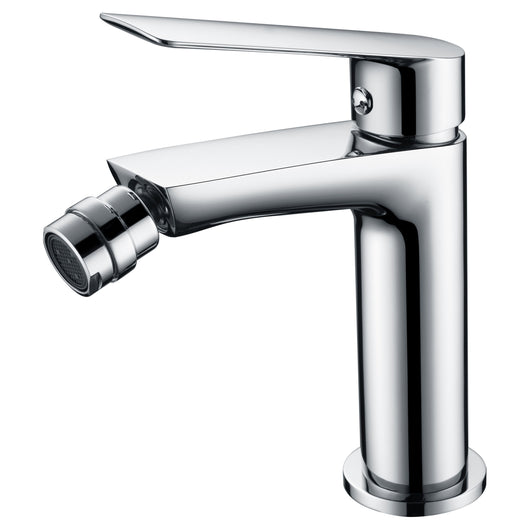 IMEX Miscelatore bidet monocomando cromato in ottone e zama con cartuccia ceramica 25mm e tubi flessibili 3/8 Serie Luxor Modello Imex-BDX023-2