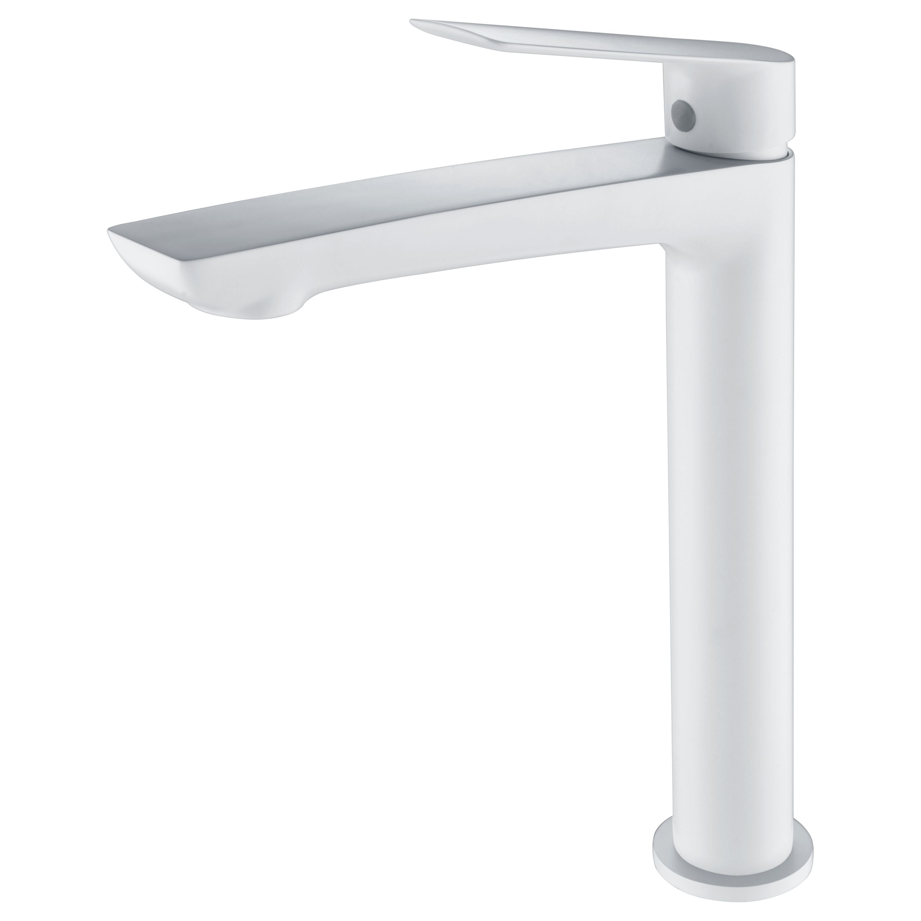 IMEX Miscelatore lavabo alto in ottone e zama bianco opaco, cartuccia ceramica Ø25mm, flessibili 3/8 inclusi, serie Luxor Modello Imex-BDX023-3BL