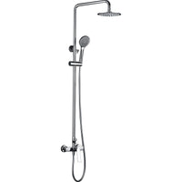 IMEX Colonna doccia miscelatore cromata in acciaio e ottone con asta estensibile inox 95-133 cm, soffione extrapiatto Ø20 cm anticalcare, cartuccia ceramica 25 mm, maniglia a 3 posizioni, flessibile 1