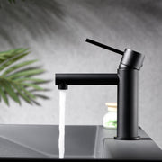 IMEX Miscelatore monocomando per lavabo in ottone e zama nero opaco con cartuccia ceramica Ø26mm e tubi flessibili 3/8 serie Milos modello Imex-BDYS045-1NG