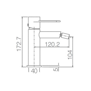 IMEX Miscelatore bidet monocomando in ottone e zama cromato con cartuccia ceramica Ø26mm e tubi flessibili 3/8 serie Milos modello Imex-BDYS045-2
