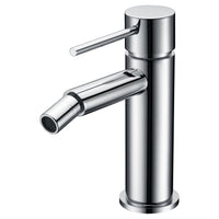 IMEX Miscelatore bidet monocomando in ottone e zama cromato con cartuccia ceramica Ø26mm e tubi flessibili 3/8 serie Milos modello Imex-BDYS045-2