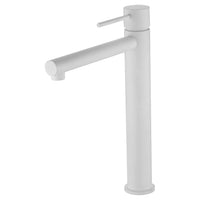 IMEX Miscelatore lavabo alto bianco opaco in ottone e zama, cartuccia ceramica Ø25 mm, tubi flessibili 3/8 inclusi, monocomando serie MILOS Modello Imex-BDYS045-3BL