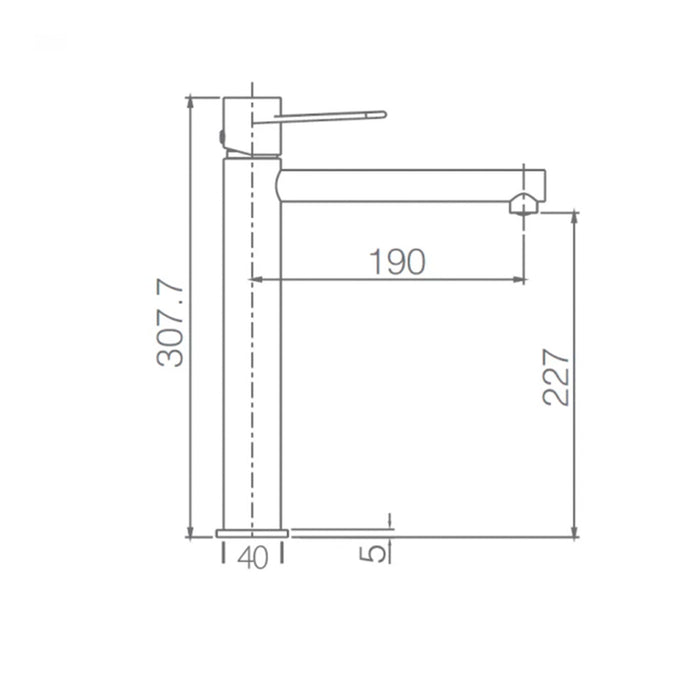 IMEX Miscelatore lavabo alto monocomando cromato in ottone e zama con cartuccia ceramica Ø25mm e tubi flessibili 3/8 inclusi serie MILOS modello Stick Imex-BDYS045-3