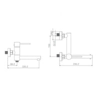 IMEX Miscelatore vasca-doccia cromato in ottone e zama, tubo flessibile metallo 1,8 m, supporto ABS, maniglia doccia rotonda, cartuccia ceramica Ø35 mm - Modello Milos Stick (Imex-BDYS045-4)