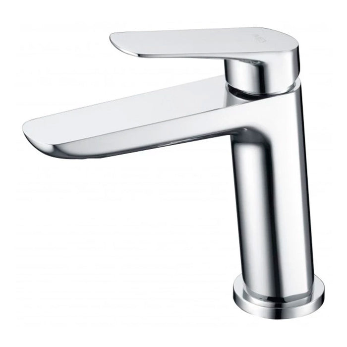 IMEX Miscelatore lavabo cromato in ottone e zama monocomando con cartuccia ceramica 25 mm, aeratore ultrasottile e tubi flessibili 3/8 inclusi, serie Belgica Imex-BDZ044-1