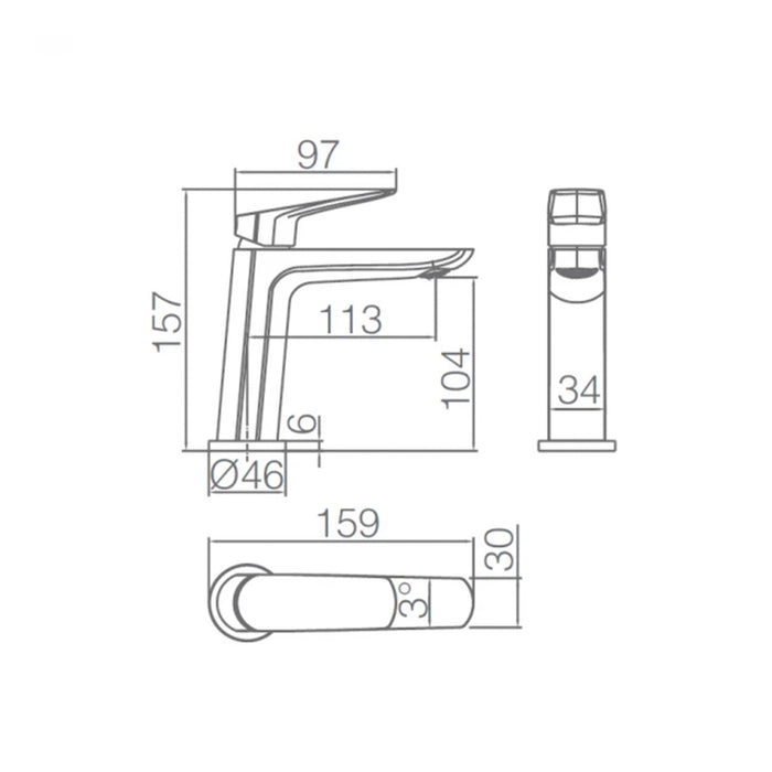 IMEX Miscelatore lavabo cromato in ottone e zama monocomando con cartuccia ceramica 25 mm, aeratore ultrasottile e tubi flessibili 3/8 inclusi, serie Belgica Imex-BDZ044-1