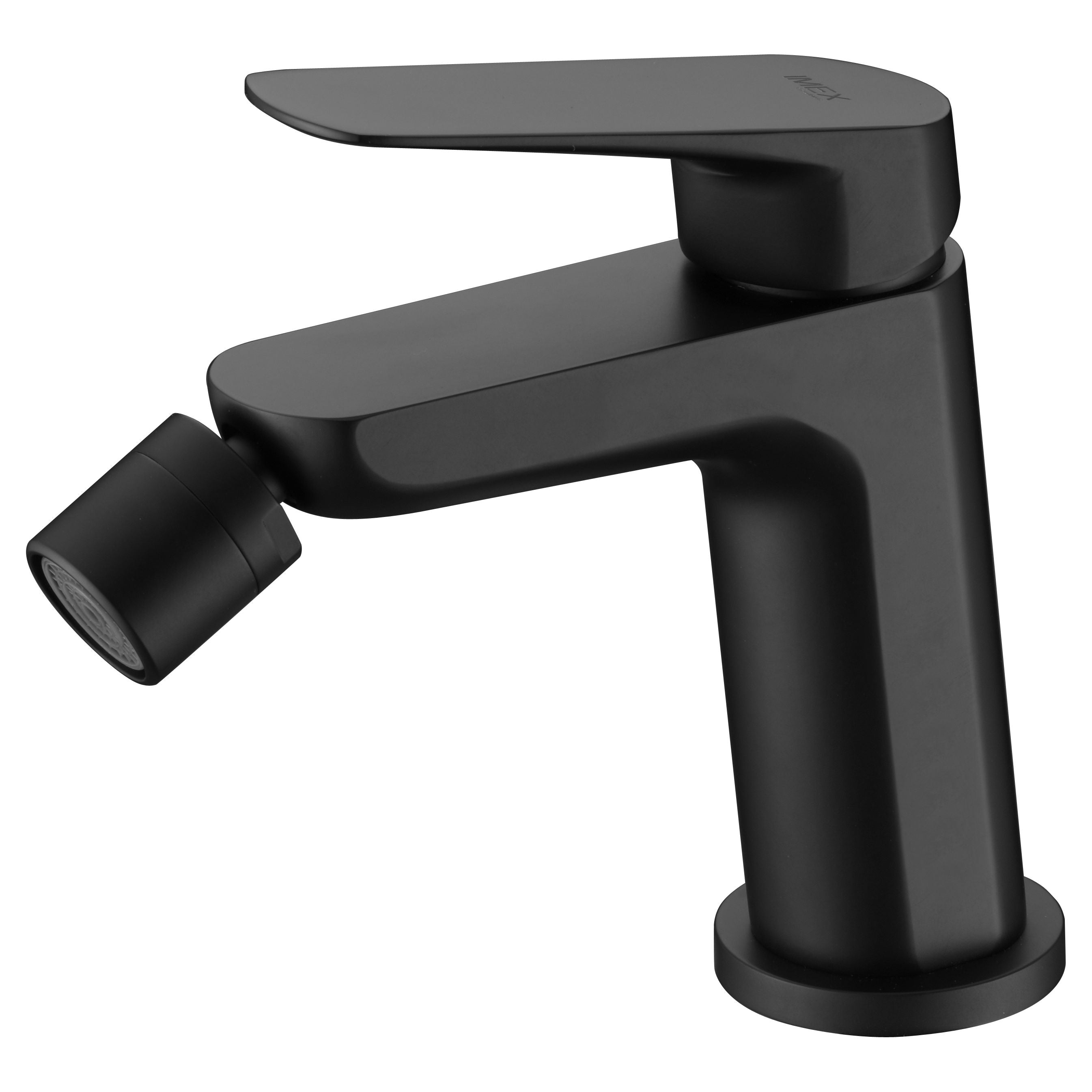 IMEX Miscelatore bidet nero opaco in ottone e zama monocomando con cartuccia in ceramica Ø25mm e tubi flessibili 3/8 Serie BELGICA Imex-BDZ044-2NG